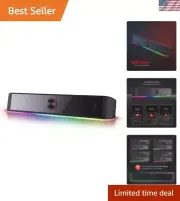 GS560 RGB 2.0 Channel Soundbar - Dynamic RGB Lighting & USB Powered Convenience