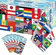 YIDAKO 6 Pack International Flag Tablecloths Disposable World Flag Table Cover Rectangle Plastic Table Cloth for Soccer Sports Events Beer Party Celebration Olympics Party Decorations,108 X 54 Inch