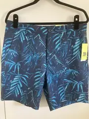 NWT mens Blue Print UV Beach shorts All In Motion 34 Waist/Size M