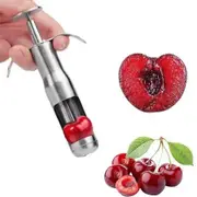Cherry Pitter Manual Pitter Seed Remover with Spring Pressure Made of Stainless Steel for Pome Fruit