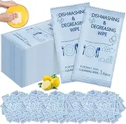 Tondiamo 300 Pcs Portable Wipes Dish Wipes Single Use Wet Wipes Individually Wrapped Traveling Dish Wipe with Lemon Scent for Quick Work Family Outdoor Camping