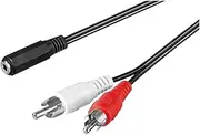 Goobay 50442 1.4m Audio Cable Adapter - 3.5mm Female to RCA Male, Black