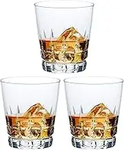 Toyo Sasaki Glass Rock Glass, Cut Glass, 10 Old, 10.1 fl oz (315 ml), Set of 3, Made in Japan, Dishwasher Safe, Crack-Resistant, Shochu Glass, Whiskey Glass, Glass Cup, Commercial Glass T-20113HS-C704