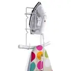 Home Basics Wall Mounted Vinyl Iron and Ironing Board Holder, White