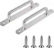 2 PCS Barn Door Handle，push Pull Door Handle，Stainless Steel Cabinet Handle Door Pulls，used for Cabinets and Wardrobes Drawer Handle，160mm/6.3 Inches Silver