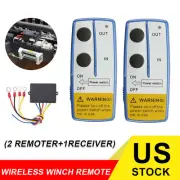 Wireless Winch Remote Control Kit 12V Receiver 100ft Twin Switch Handset US G1Q8