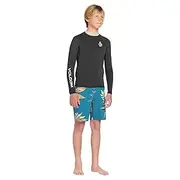 [Volcom] C9312403 / LIDO LS Boys Long Sleeve Rash Guard (Sleeve Print), Ocean