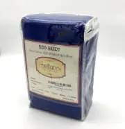 New Mellanni Bed Skirt King Size 1800 Brushed Microfiber Imperial Blue Pleated