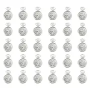 20Pcs 0.67x0.43" Zinc Alloy Watch Clock Charm Pendant, Silver Tone
