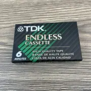 NEW TDK ENDLESS CASSETTE EC-6M 6 MINUTE BLANK CASSETTE TAPE SEALED