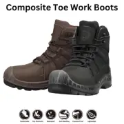 Men's Composite Toe Work Boots ASTM F2413 Slip-Resistant Safety Shoes