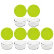 Pyrex 7200 2-Cup Glass Storage Bowl w/ 7200-PC 2-Cup Edamame Green Lid (6-Pack)