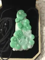 Cert'd Untreated Natural Green Grade A Jadeite Jade Pendant cabbage 白菜086899