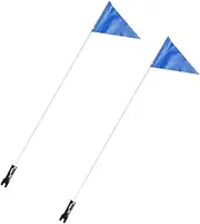 Mipcase 2Sets Bicycle Safety Flags with Flagpole Durable Reflective Bike Flags for Enhanced Visibility Easy to Install Bike Accessories for Adults Cycling