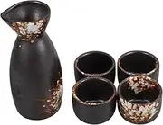 1 Set Set Retro Japanese Sake Set Rice Wine Pot and Cups Classic Design for Home Bar Restaurant for Entertaining Elegant Table Decor Reusable and Practical