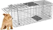 WOUODA Extra Large Animal Trap Cage,Humane Live Catcher,Reusable Mice Trap Live Cage,Possum Fox Rabbit Rat Cat for Indoor and Outdoor Use (79 * 28 * 33cm)