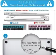 with MacBook Air 13 inch Retina Display with Touch ID Hard Prot Case Compatible