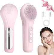 Desing Wish Facial Cleansing Brush Electric IPX7 Waterproof Cleaning Brush Face Silicone Face Brush Pore Cleaner Facial Cleansing Device Rechargeable Face Massager Face Cleanser Brush