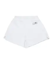 MM6 Maison Margiela Kids Numeric Logo Patch Track Shorts 16Y,14Y,12Y White