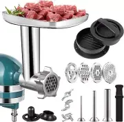 Meat Grinder Attachment for KitchenAid Stand Mixer,AAOBOSI Food Silver