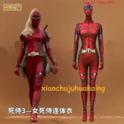 Women Deadpool Cosplay Costume Jumpsuit Bodysuit Suit Halloween Uniform Tights