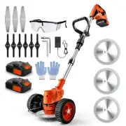 21V Cordless Weed Eater Electric Brush Cutter Lawn Edger Grass String Trimmer