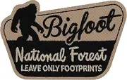 SQUATCH METALWORKS - Bigfoot National Forest Patch - 1x 2" x 3" Iron-On Fabric Applique Patch for Outdoors, Hiking, Camping, Fishing