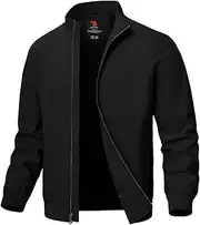 [TBMPOY] Men's Lightweight Jackets Casual Windbreaker Stylish Light Golf Full Zip Up Work Dress Business Varsity