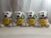 x4- KELLI Loons GET WELL SOON BEANIE White Animal Dog HOSPITAL GIFT 6" Stuff Toy