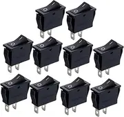 Garende 10Pcs Mini Boats Rectangle Rocker Switch 2Pin on/Off Switch AC250V/16A 125V/20A