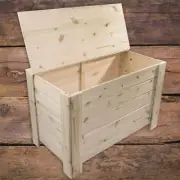XLarge Wooden Storage Chest Toy Box Bedroom Trunk / Unpainted Pine To Decorate