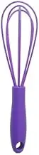 Samia & Co Silicone Purple Egg Whisk 10 Hand Egg Mixer, Non-Stick Easy to Cle, Heat Resistant Balloon Wire Whisk for Cooking & Baking, Small Whisk for Mixing 17x4cm