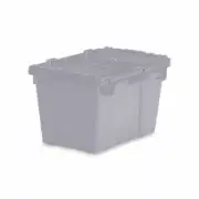 Small Storage Tote with Lid 15.2"L x 10.9"W x 9.7"H - Gray 1 ea
