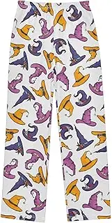 [ZZXXB] Colorful Witch Hats Boys Long Pants Soft Trousers Elastic Waist Kids Lounge Bottoms with Pockets S-XL