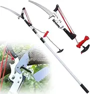 Extendable Telescopic Pole Saws, Tree Loppers Pruners Telescopic Pole Saw with 3.6-7.5M Telescopic Pole, 2 in 1 Garden Thick Branch Fruit Tree High Branch Shear 5.4M/18FT