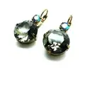 Earrings By Mariana Woman Large Black Diamond and AB Swarovski Crystals