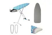 Blue Reversible Premium Large Ironing Board Cover with Underlay 40 x 125 cm