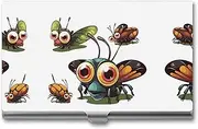 [LKHDS] Slim Aluminum Alloy Business Card Holder Cartoon Insect Pocket Business Card Case Portable Business Card Wallet Business Card Holders Handheld Card Box for Women Men, style, One size, Style, One