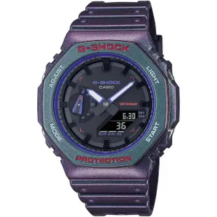 【CASIO 卡西歐】G-SHOCK 虛擬世界 八角農家橡樹雙顯手錶(GA-2100AH-6A)