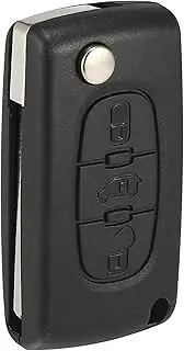 X AUTOHAUX 3 Key Buttons Remote Control Car Fob Key Case Shell Replacement Black for Peugeot Partner for Citroen Berlingo Dispatch