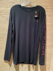 SPYDER BLACK Pullover RED spider/RED SPYDER on ARM Sz Large NEW & TAG SKI Sports