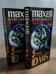 2 Maxell D-VHS Cassettes Blank 5 Hour ea. DF-300 For Digital Satellite-TV Sealed