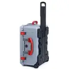 Silver & Red Pelican 1610 case. With foam. With wheels.