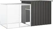 Outdoor Chicken Cage with Roof & Run, Dog Exercise Pen & Playpen, Puppy Exercise Enclosure, Chicken Coop Hen House Pen Run for Chicken, Poultry Cage, Anthracite 200x91x100 cm
