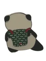 Adorable Panda Pin with Green Backpack