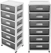 Craft Organizers and Storage, 6 Drawer Cart Storage Tower,Rolling Storage Cart for Classroom Supplies,Storage Organizer for Art Supplies,Top Organizer,Rolling Cabinet for Home,Office,Organizer Cart