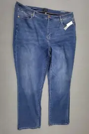 Talbots Jeans Womens Plus 24W Straight Leg High Rise Stretch Medium Blue Denim
