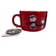 Charlie Brown & Snoopy Coffee Cup Red Peanuts Mug Chocolate Cake Mix NEW