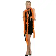 Rubies Halloween Orange Feather Green Foam Cat Appliqué Boa Necklace
