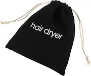 Travel and Bathroom - Friendly Drawstring Hair Dryer Bag, Black